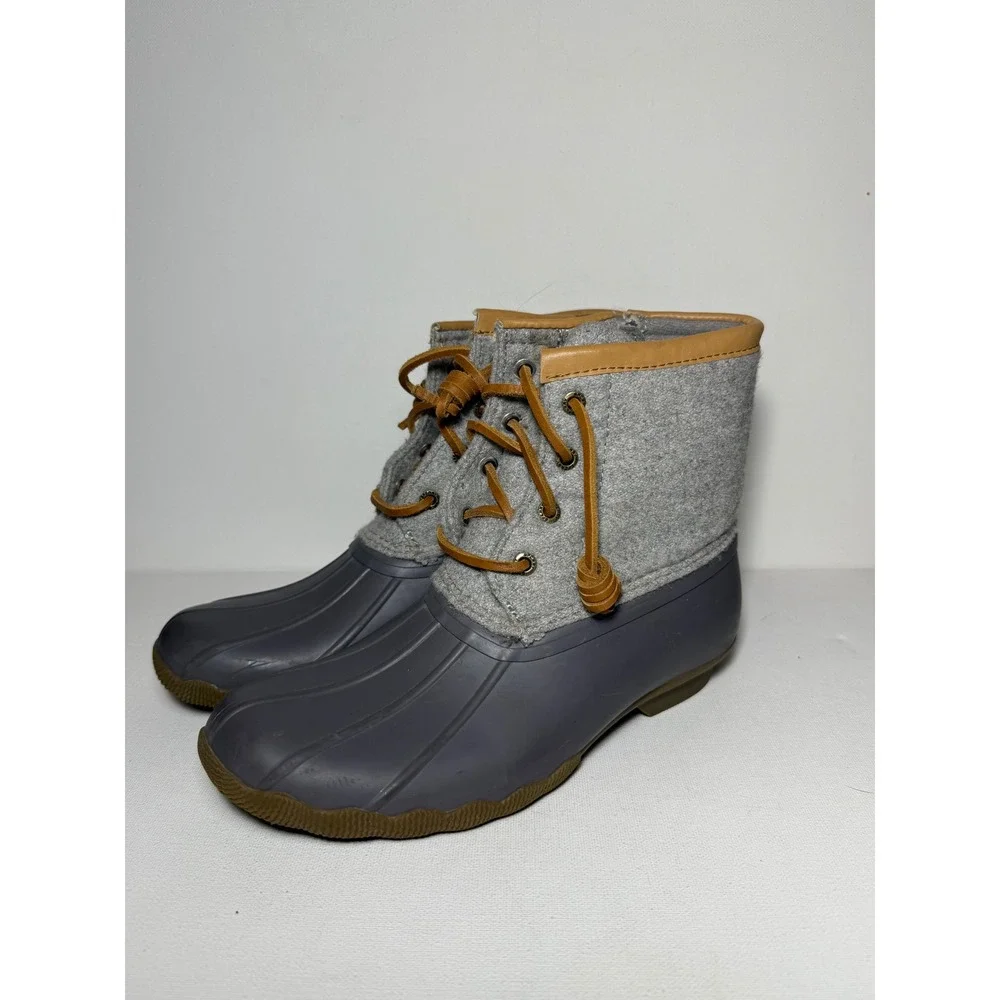 Sperry Youth Saltwater Wool Embossed Thinsulate™ Duck Boot Dark Grey Sz 3M